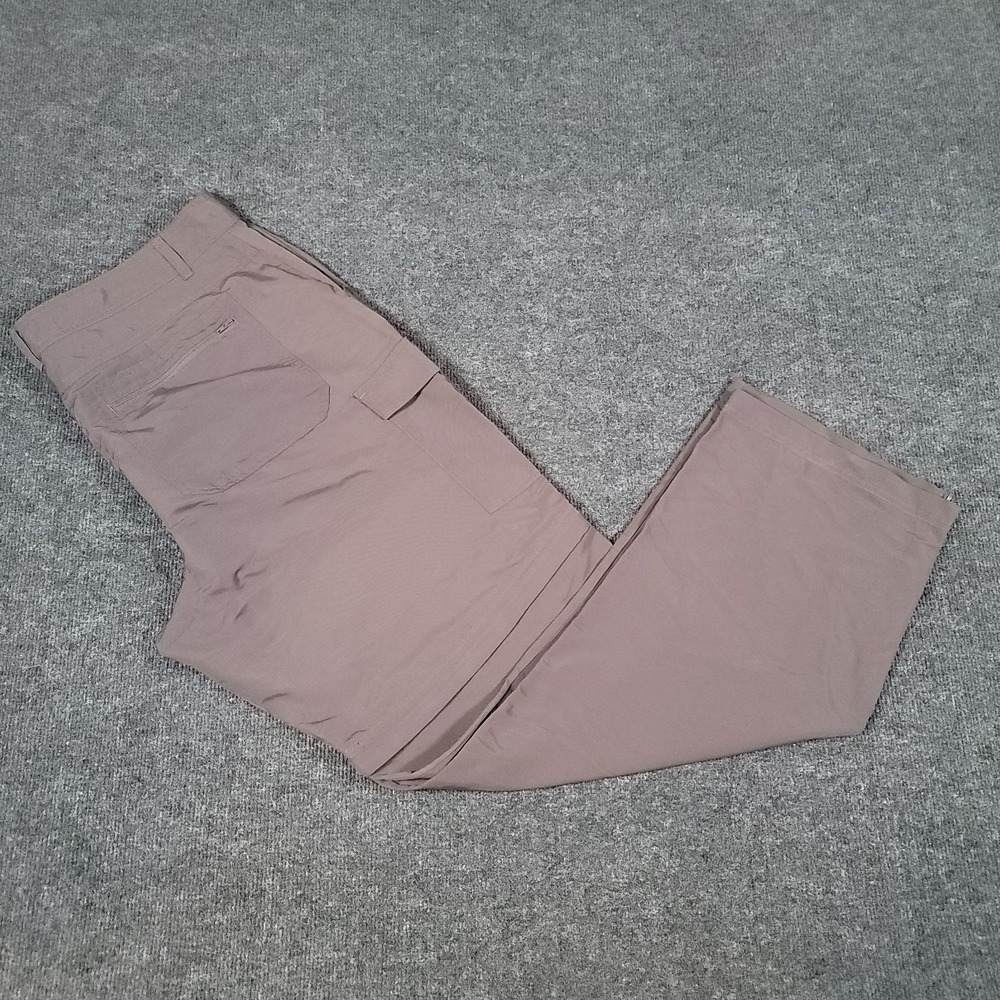 Cabela's Classic Convertible Pants Men's 40x32 Dark Brown Nylon‎ Zip-Off Cargo